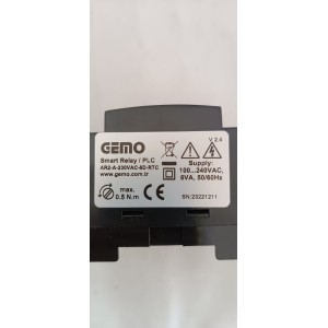 GEMO AR2-A-230VAC-8D-RTC AKILLI RÖLE /PLC BESLEME:100...240VAC  