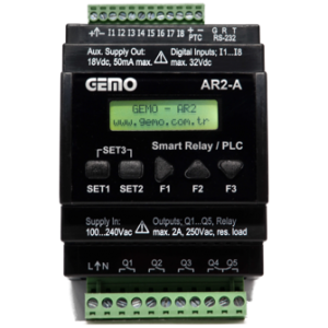 GEMO AR2-A-24VDC-8D-RTC AKILLI RÖLE / PLC BESLEME: 18..32Vdc